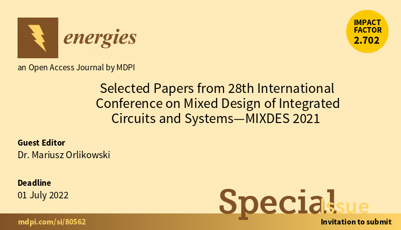 Selected Papers from 27th International Conference on Mixed Design of Integrated Circuits and Systems - MIXDES 2021